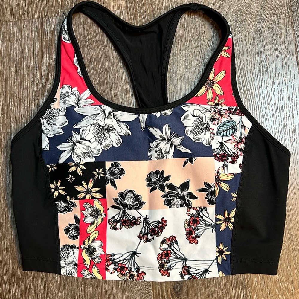 Calvin Klein Cropped Workout Shirt with Underbra